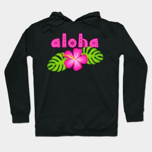 Aloha Pink Hibiscus Floral Hoodie